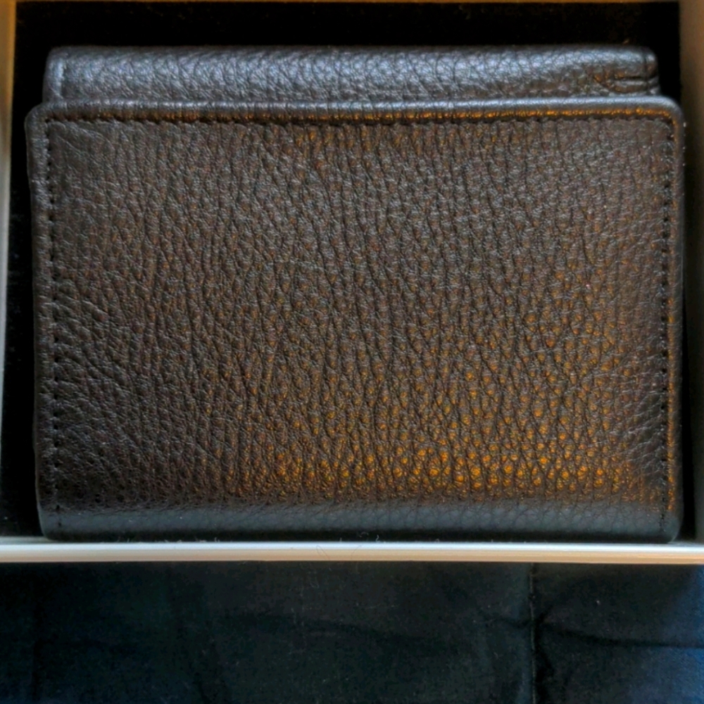 Black leather bifold wallet